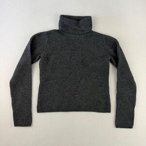 Vintage City DKNY Turtleneck Sweater Women S Charcoal Ribbed Wool Preppy Y2K